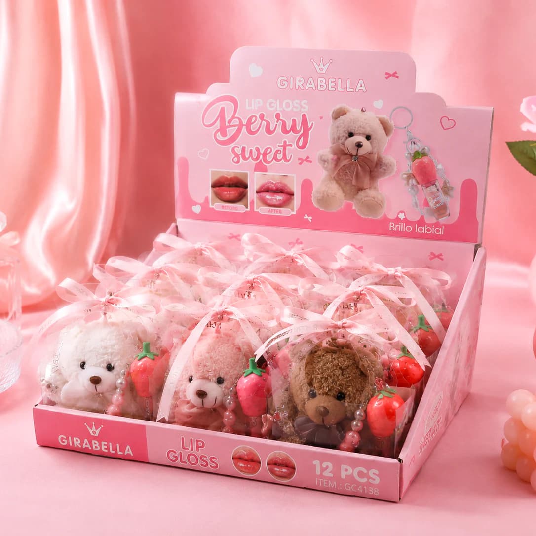 Teddy Bear Keychain Lip Gloss 4