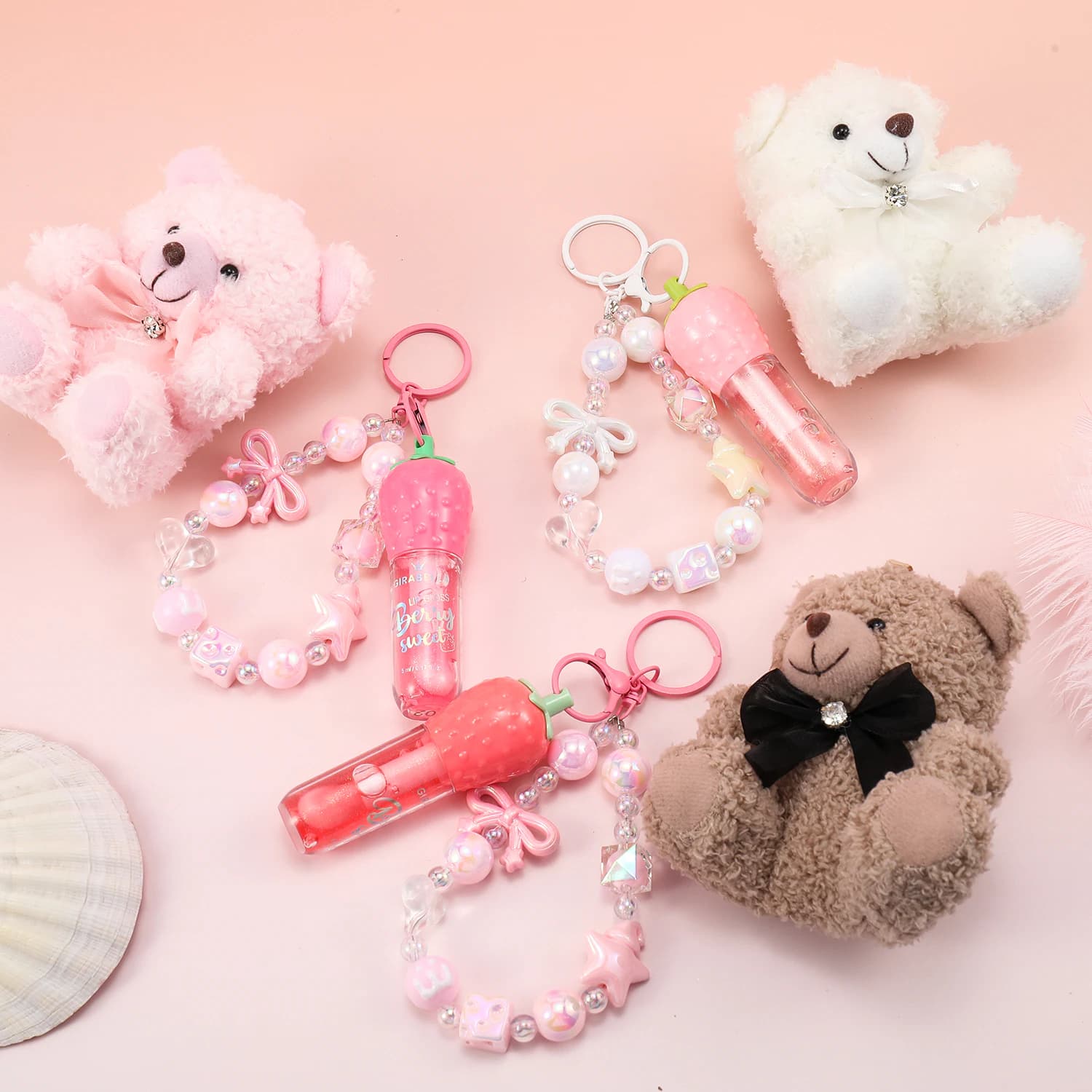 Teddy Bear Keychain Lip Gloss 5