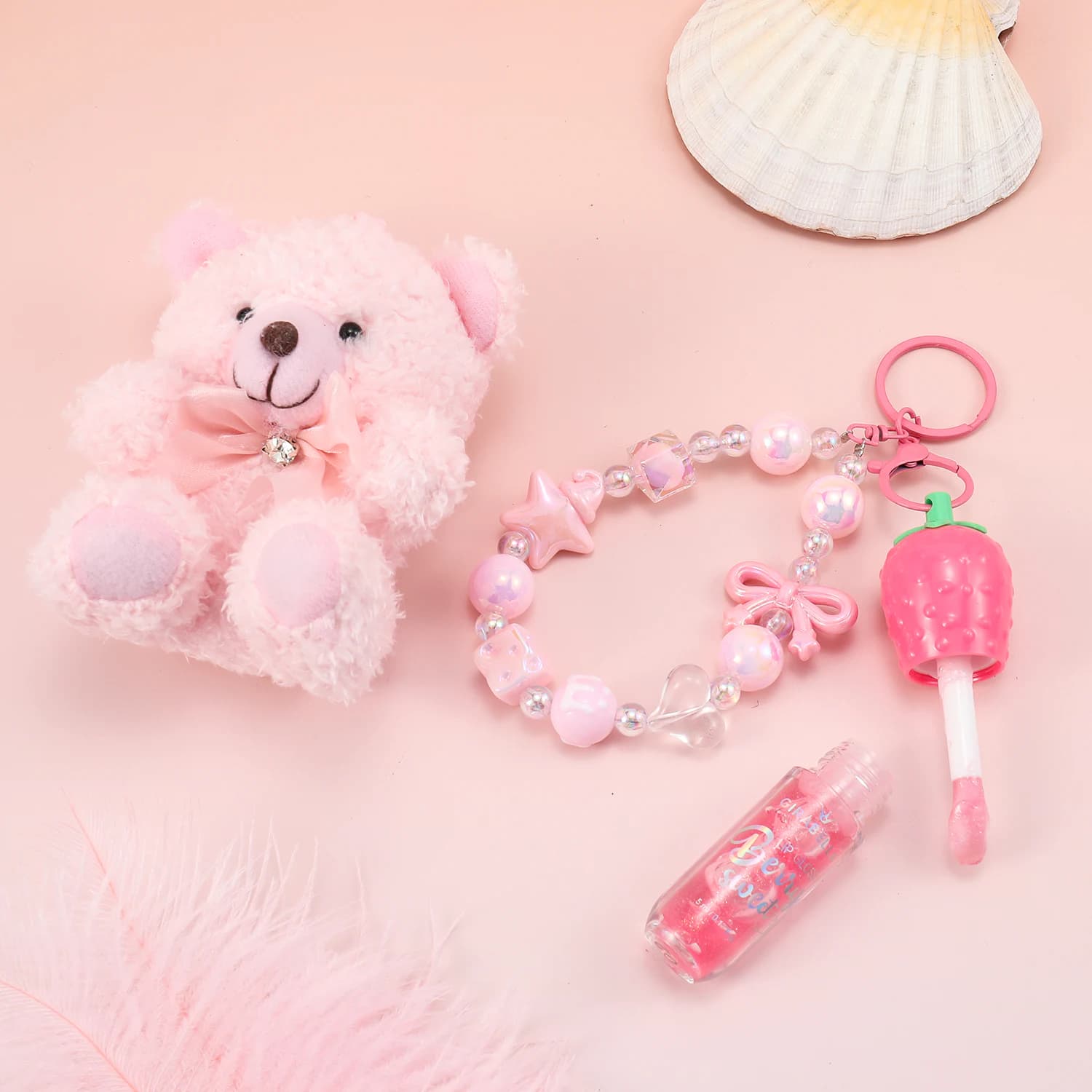 Teddy Bear Keychain Lip Gloss 6