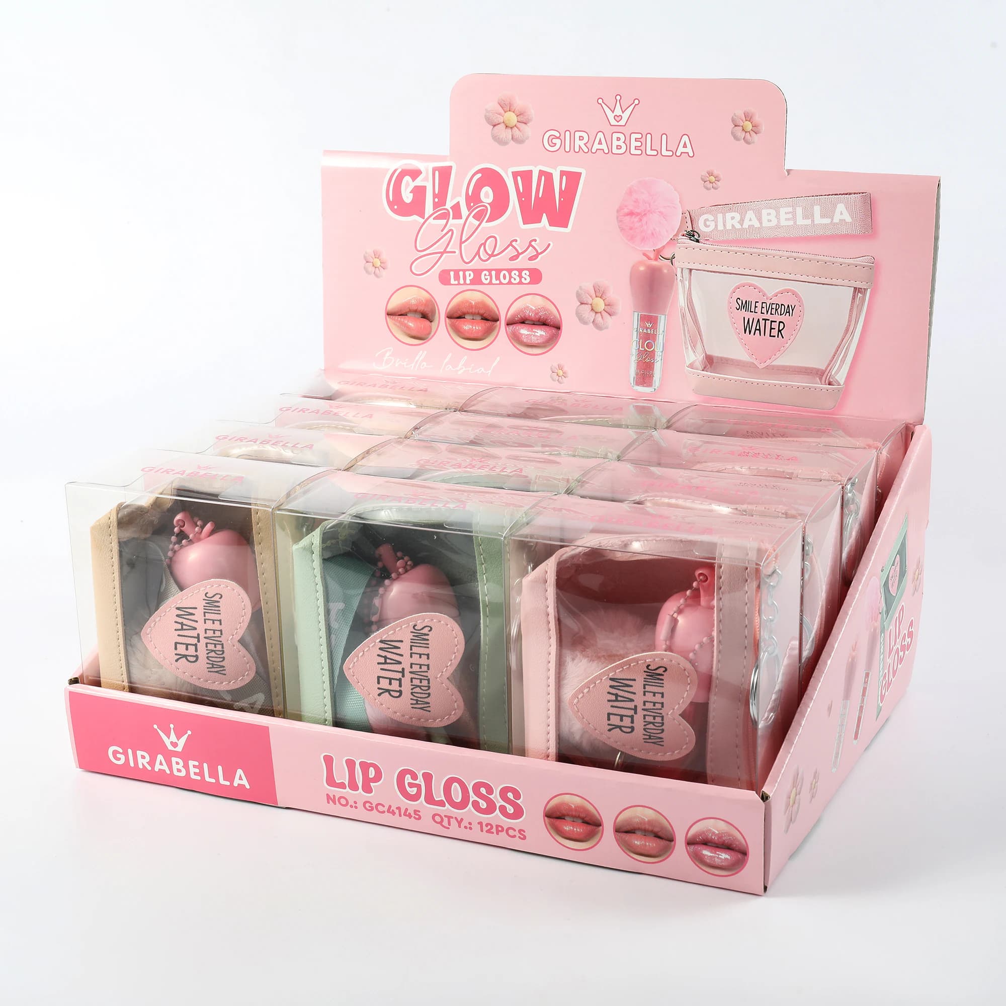 Clear Pouch Glow Lip Gloss Keychain