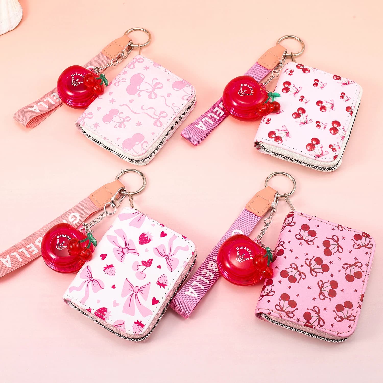 Cherry Lip Balm Wallet Keychain 4