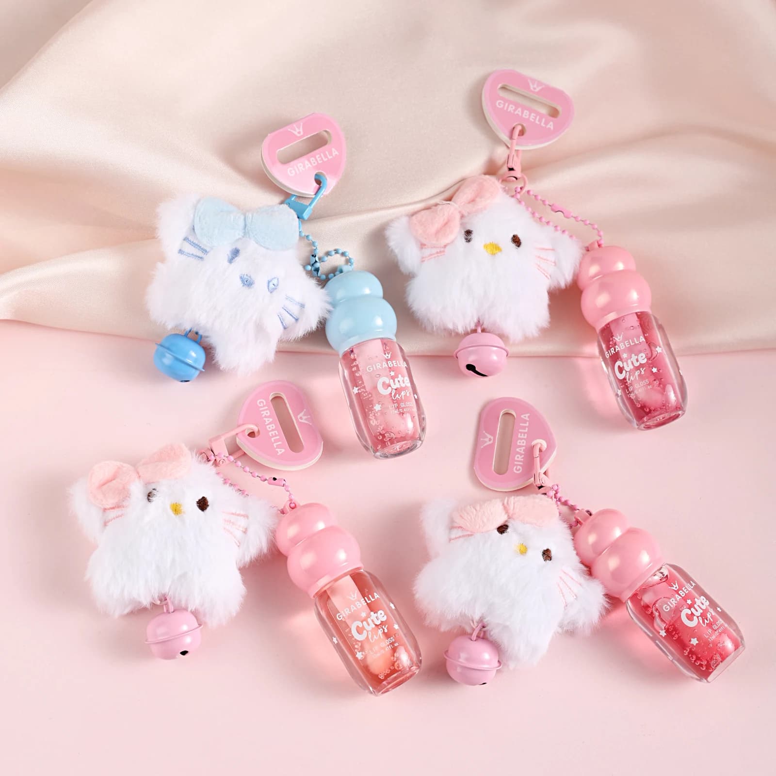 Plush Bunny Lip Gloss Keychain