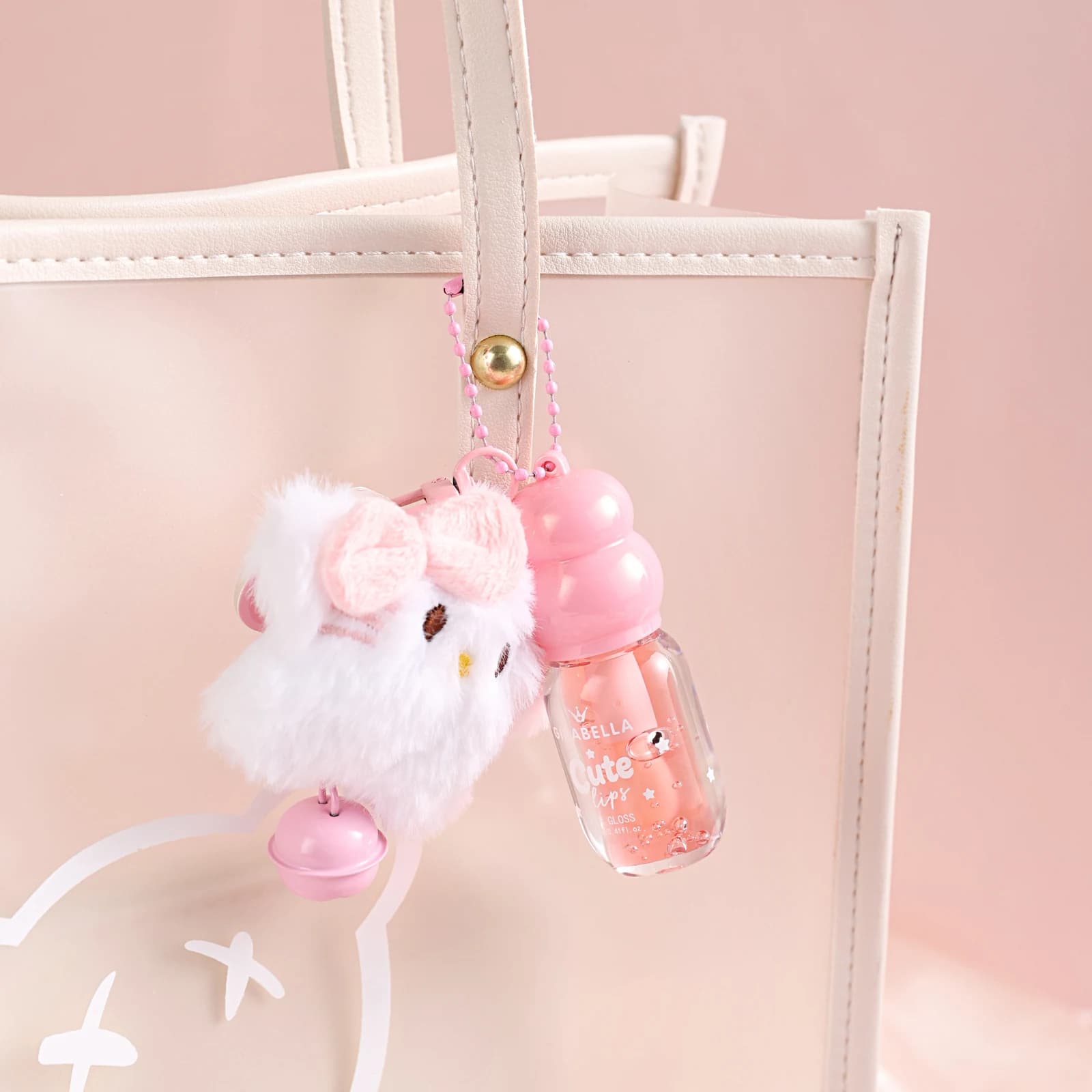 Plush Bunny Lip Gloss Keychain 2