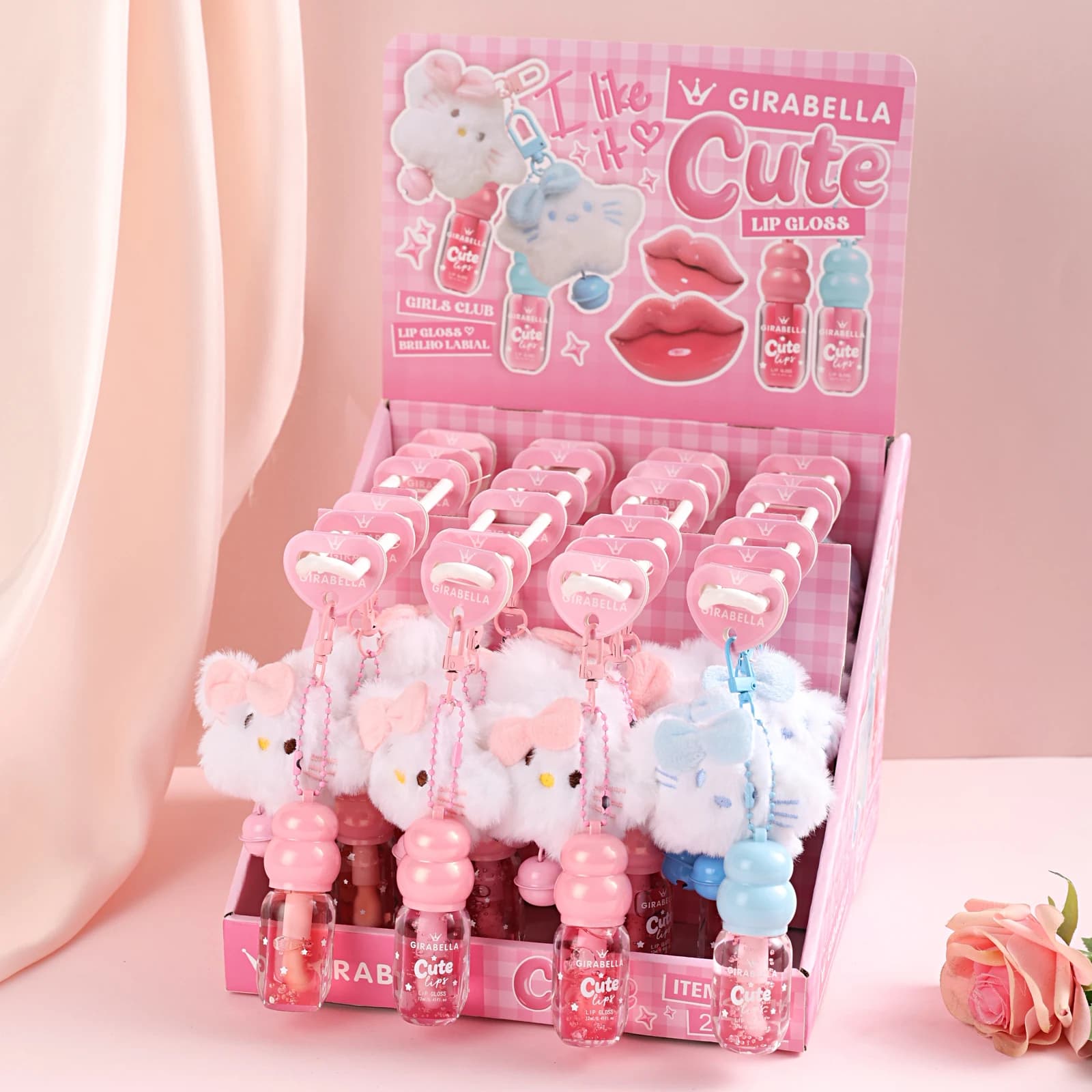 Plush Bunny Lip Gloss Keychain 3