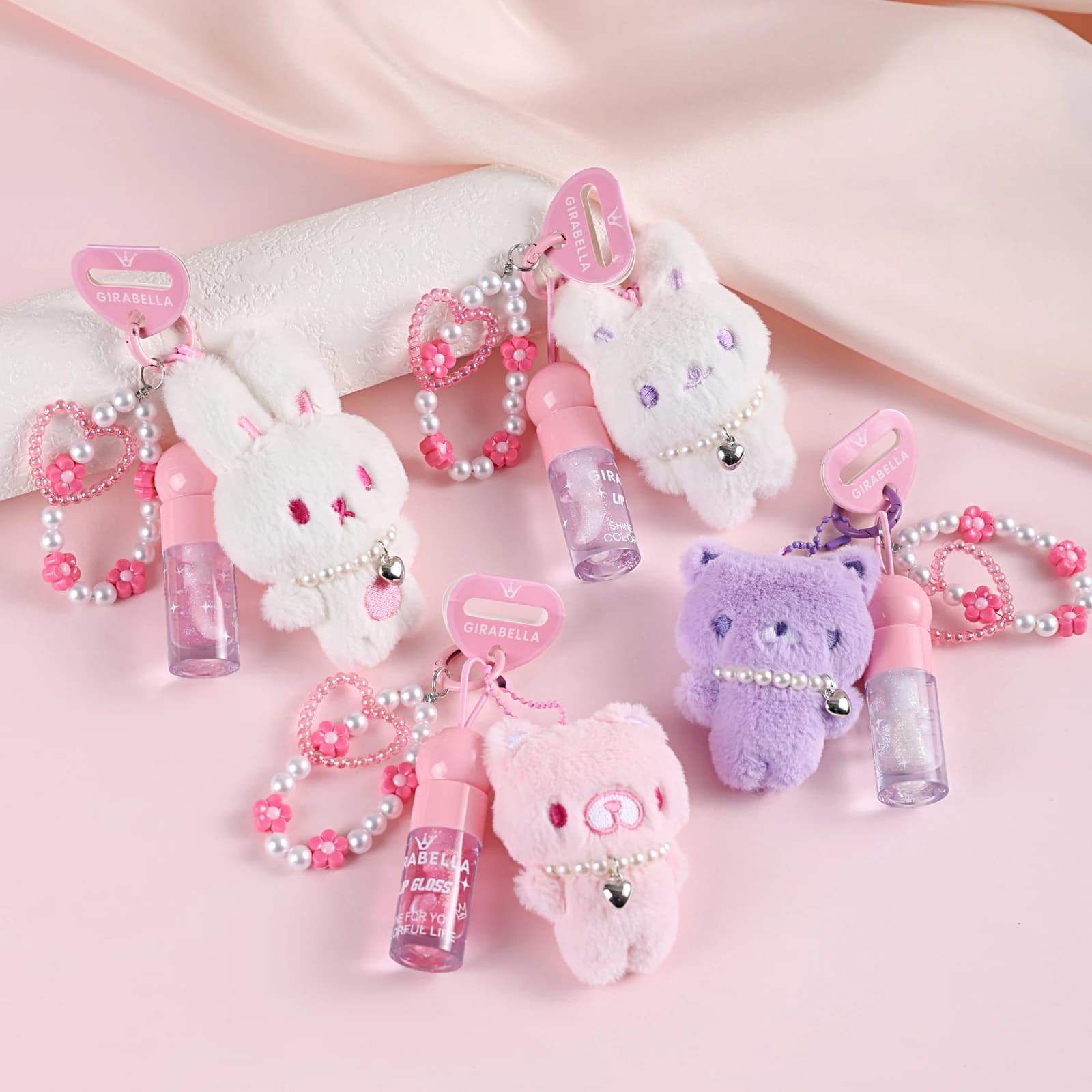 Pastel Animal Lip Gloss Keychain