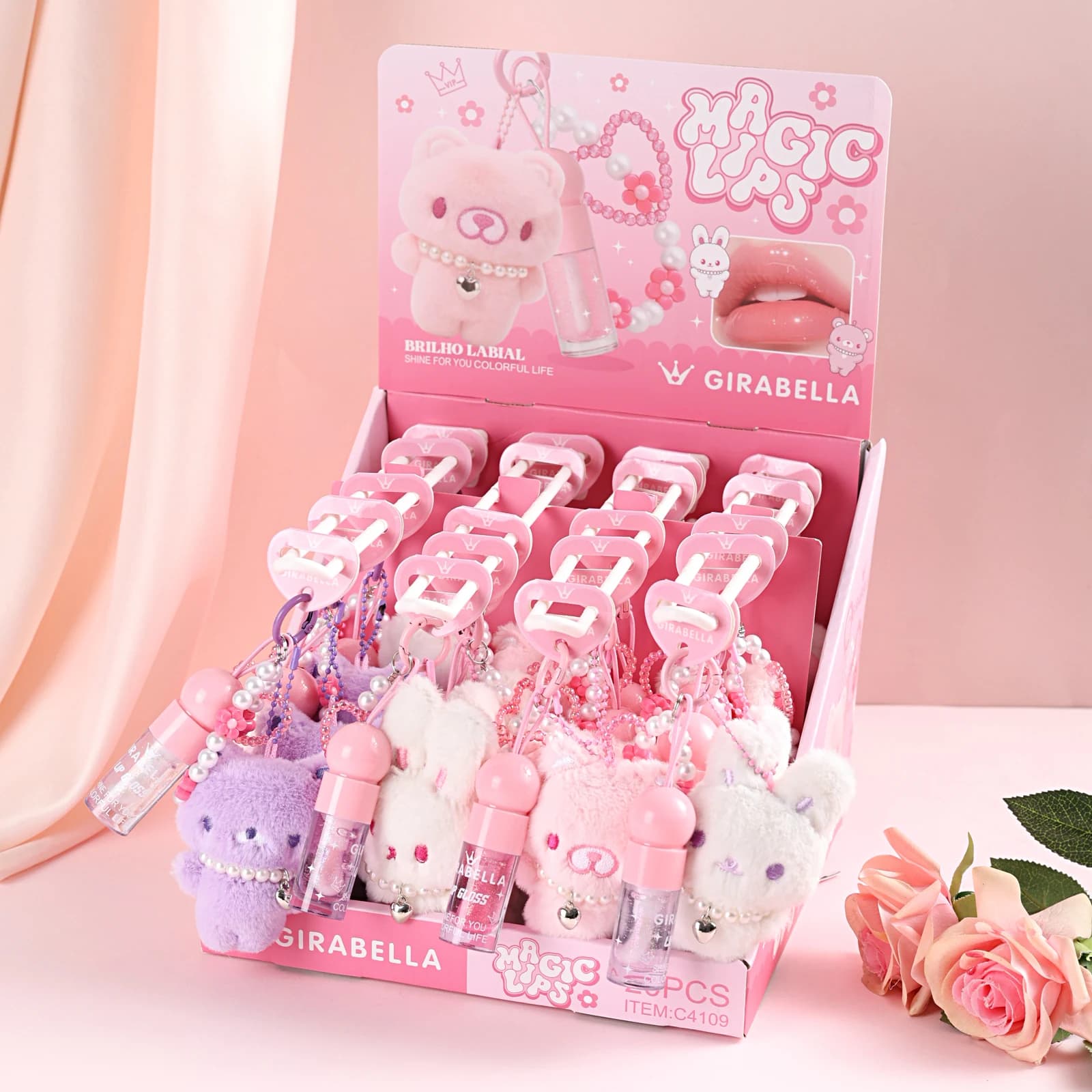 Pastel Animal Lip Gloss Keychain 3