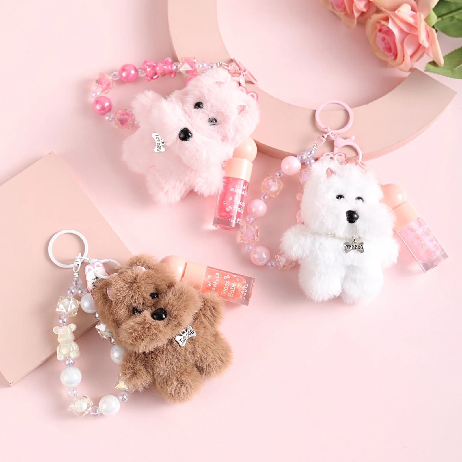 Gloss & Babe Puppy Lip Gloss Keychain