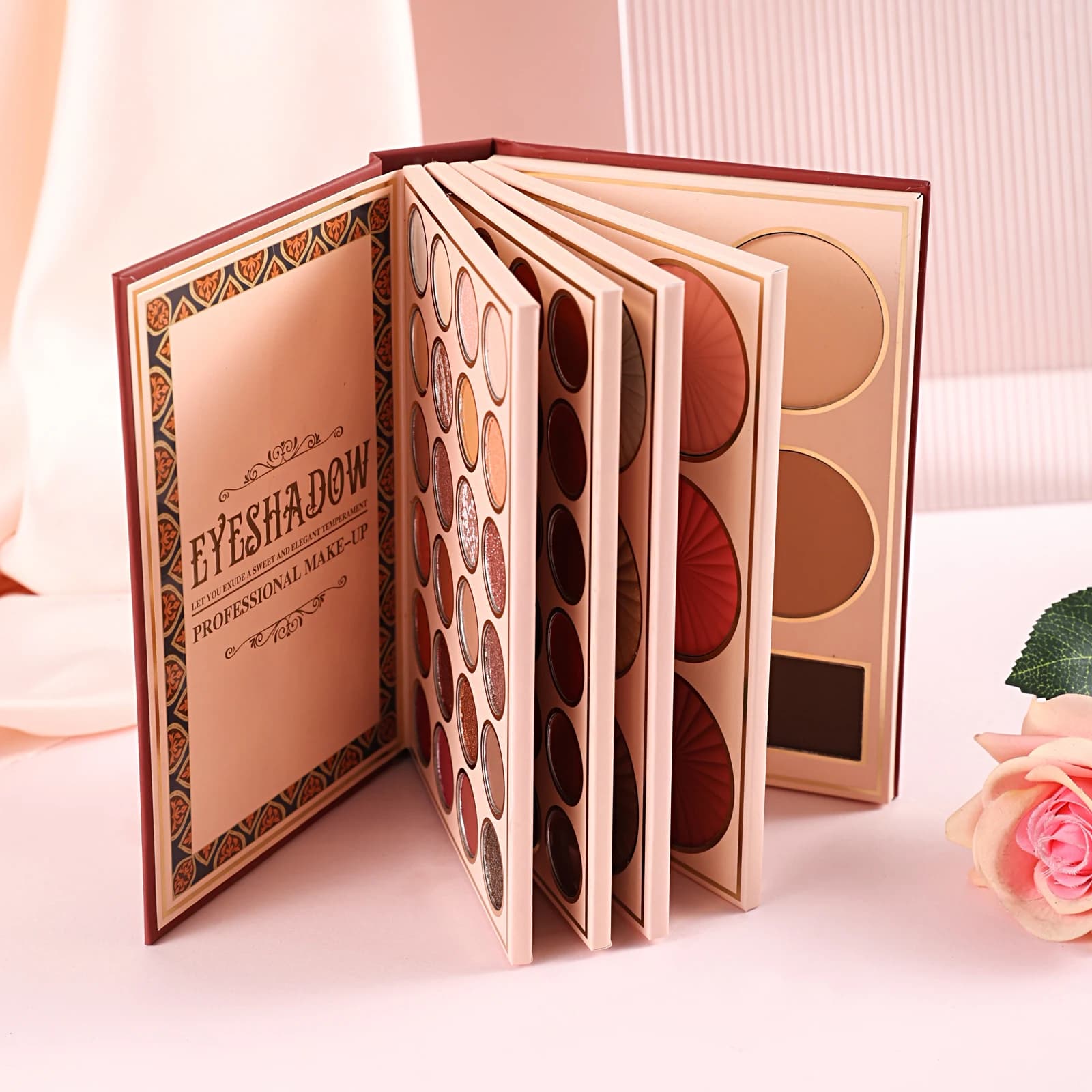 Book-Style Makeup Palette — Burgundy