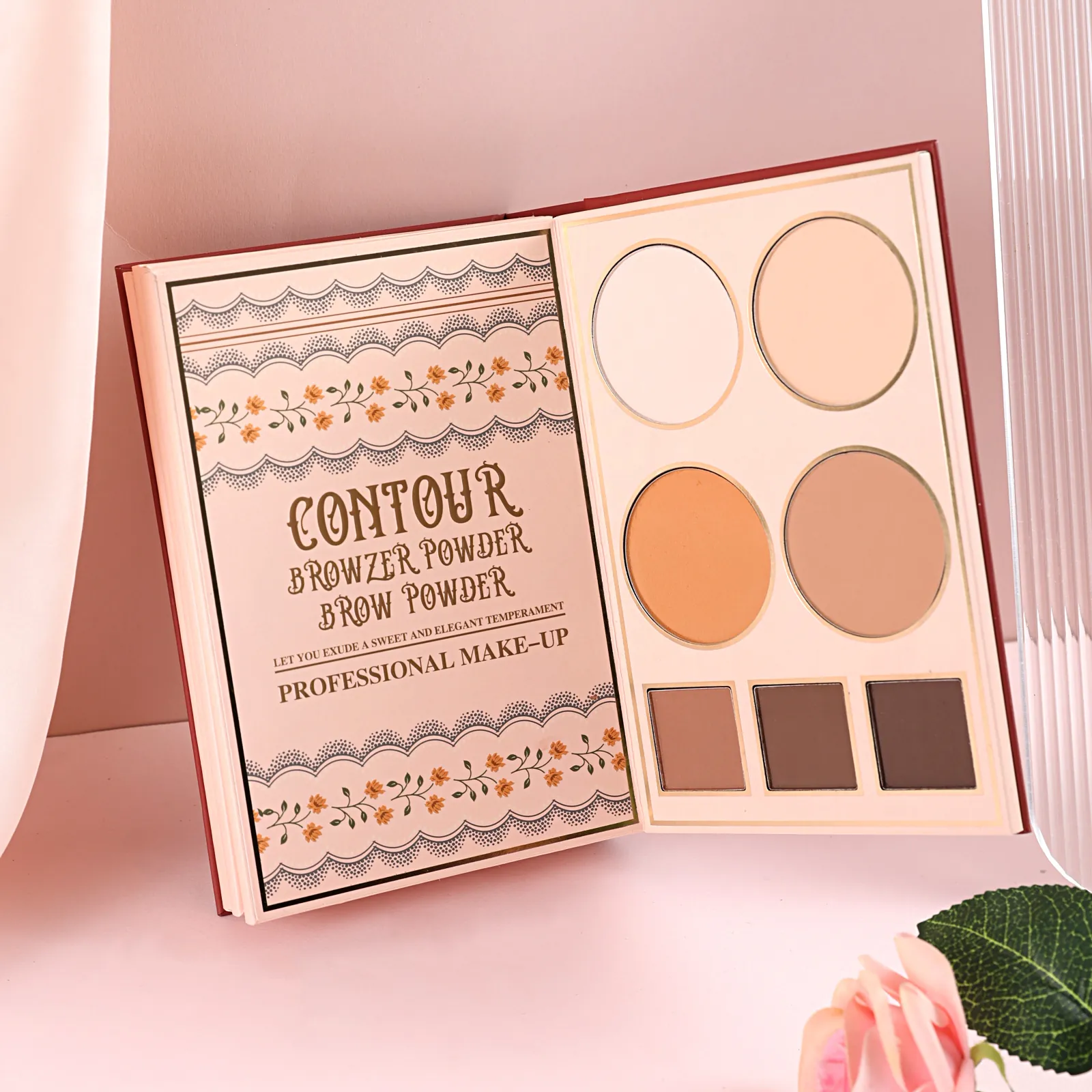Book-Style Makeup Palette — Burgundy 3