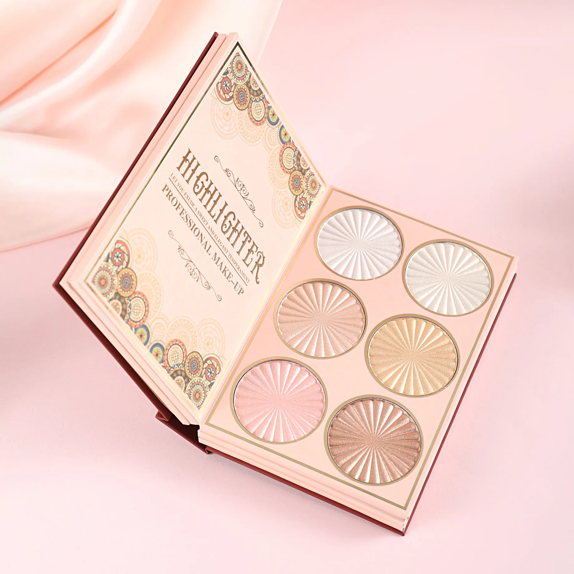 Book-Style Makeup Palette — Burgundy 5