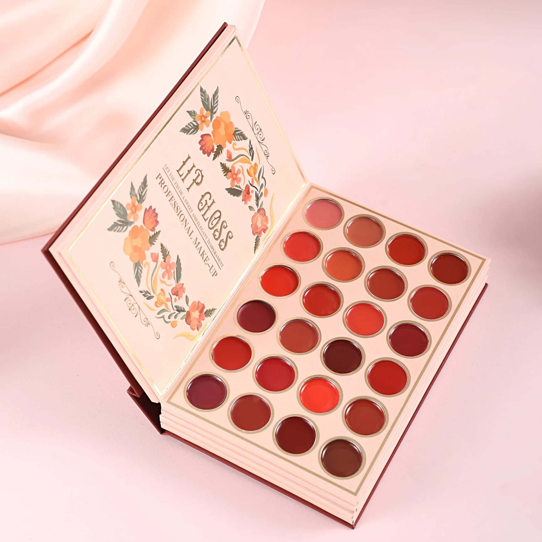 Book-Style Makeup Palette — Burgundy 6