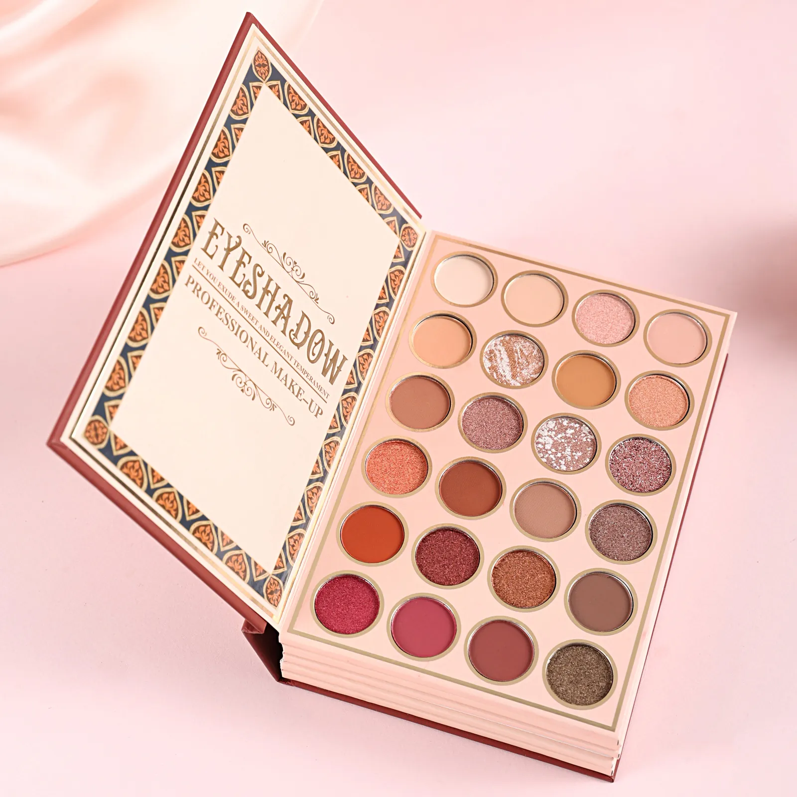 Book-Style Makeup Palette — Burgundy 7