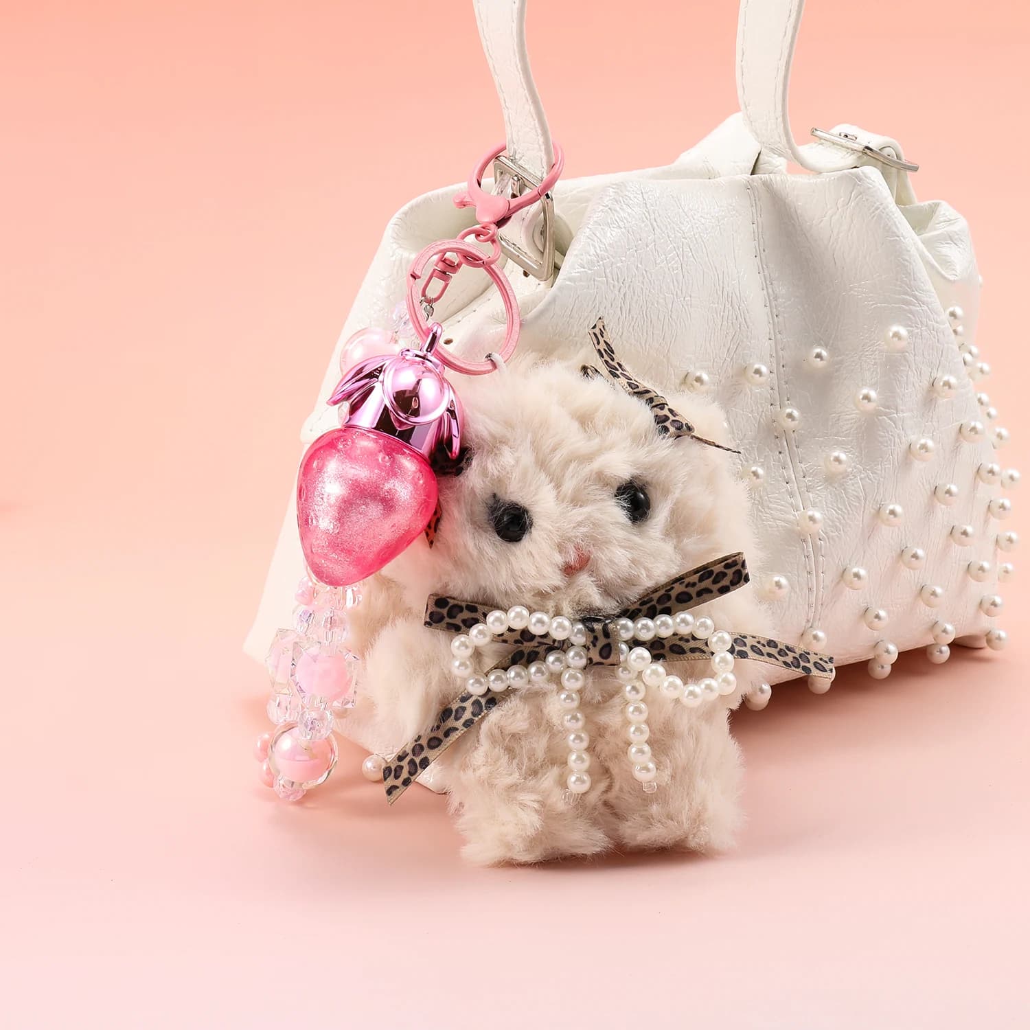 Bow Bunny Strawberry Lip Gloss Keychain 6