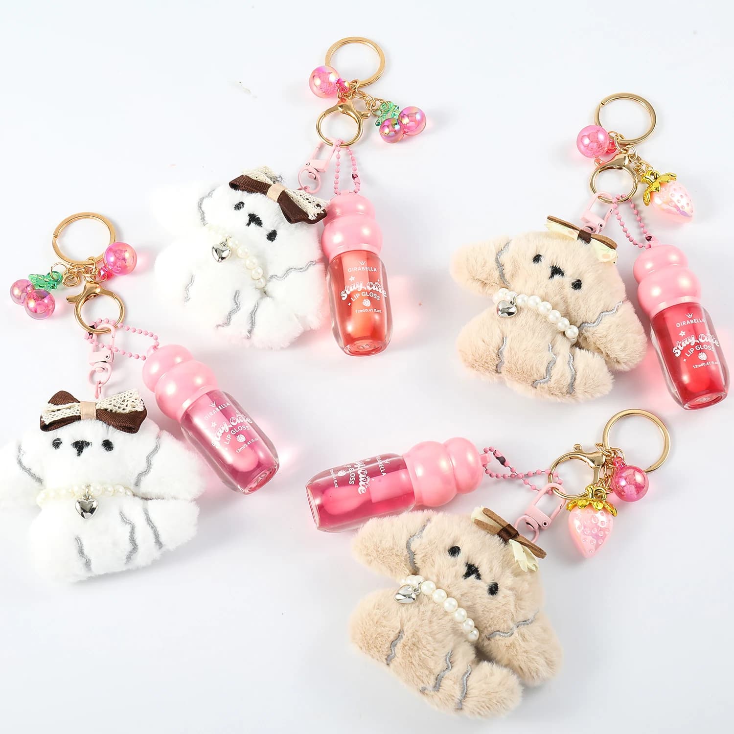 Hat Puppy Lip Gloss Keychain