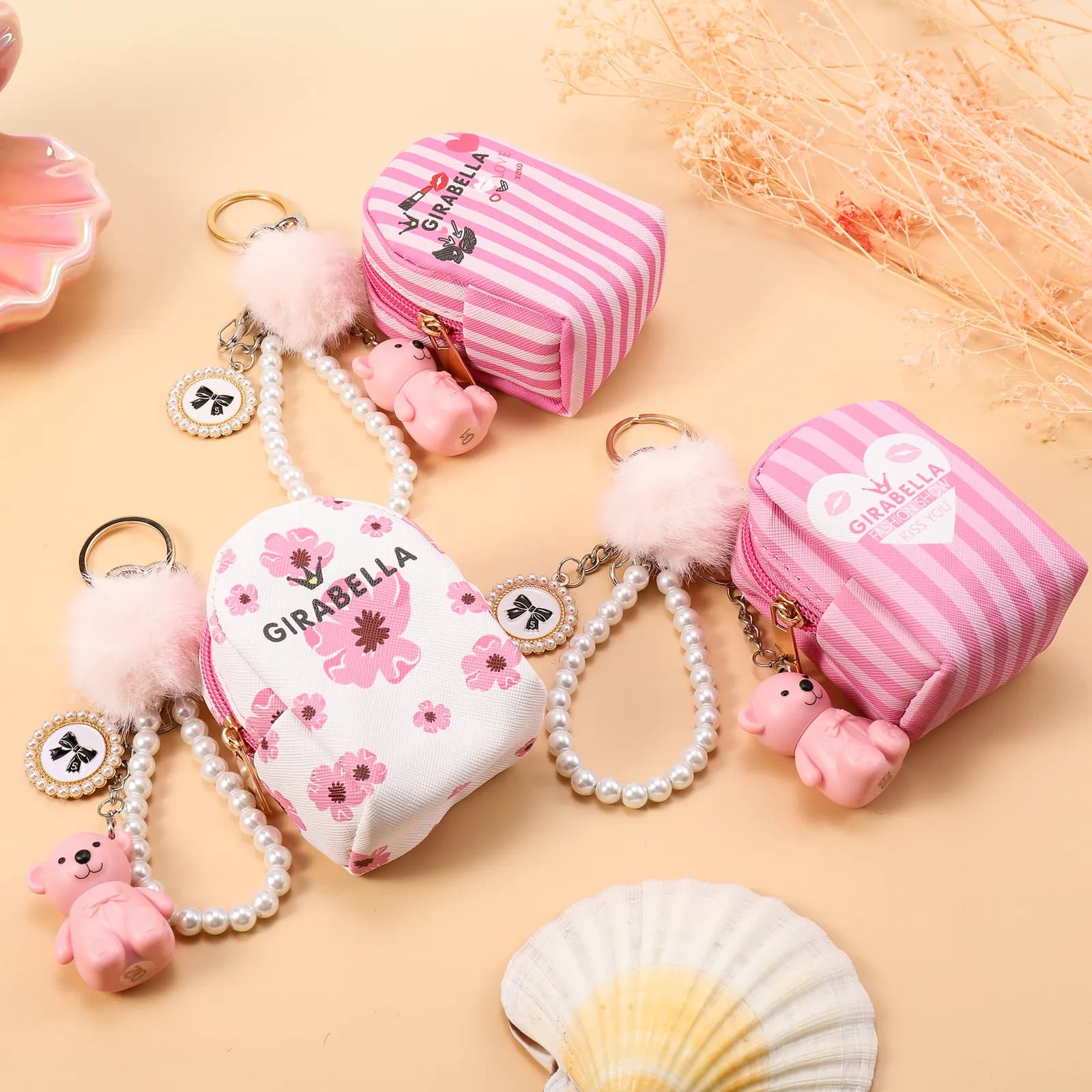 Mini Zip Case Lip Mud Keychain