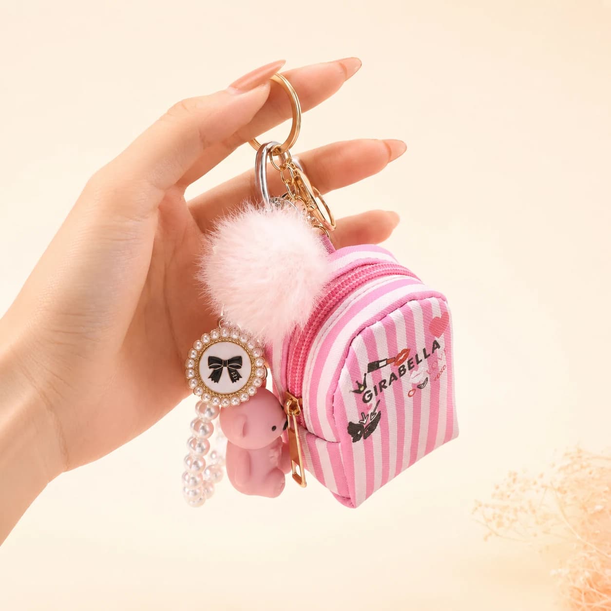 Mini Zip Case Lip Mud Keychain 2