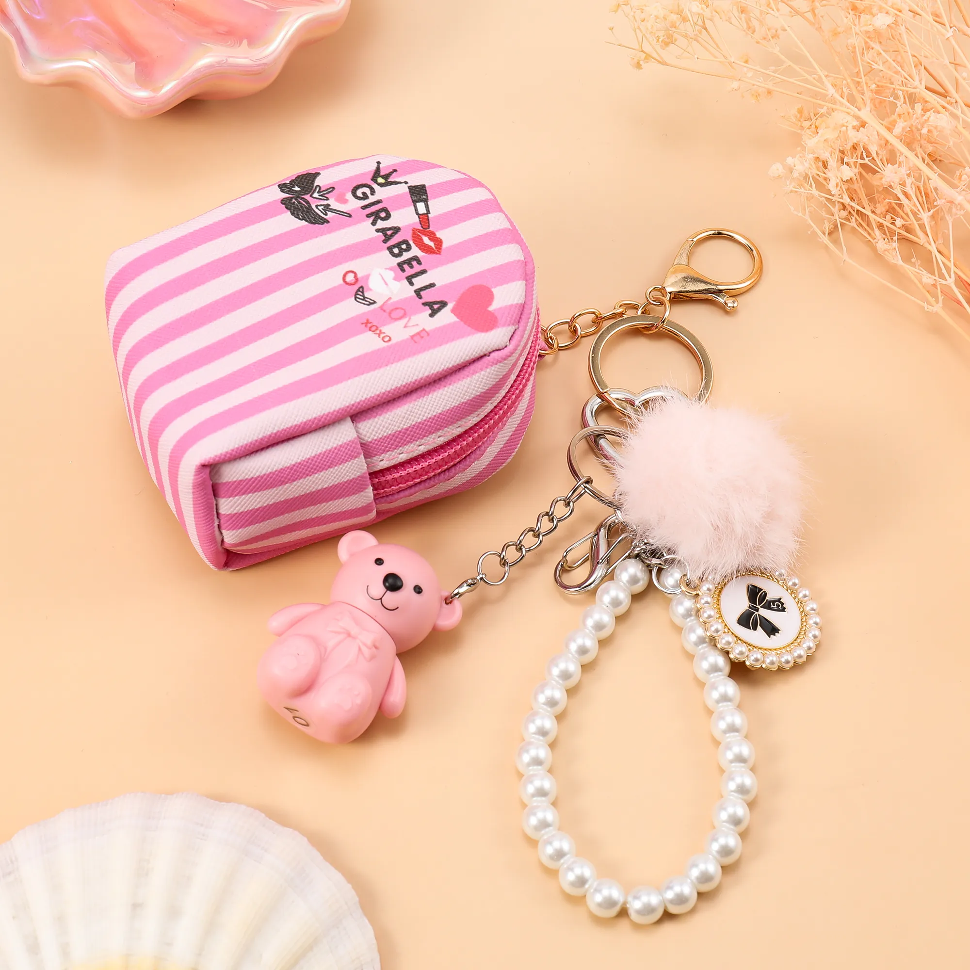 Mini Zip Case Lip Mud Keychain 5