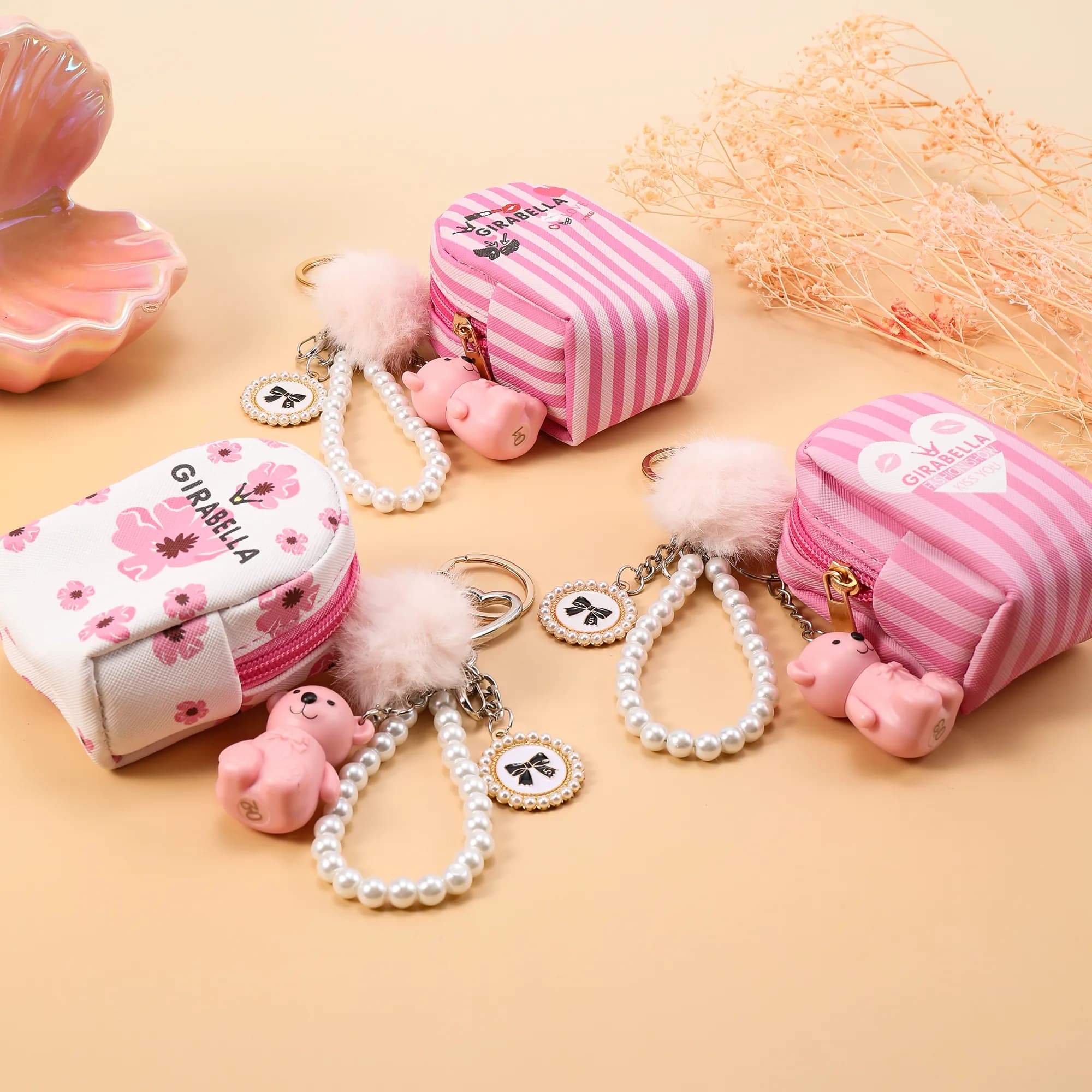 Mini Zip Case Lip Mud Keychain 6