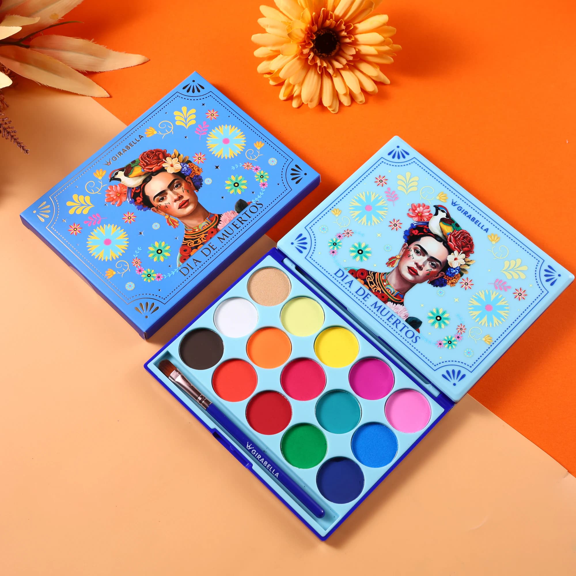 15-Color Water-Activated Palette — Blue