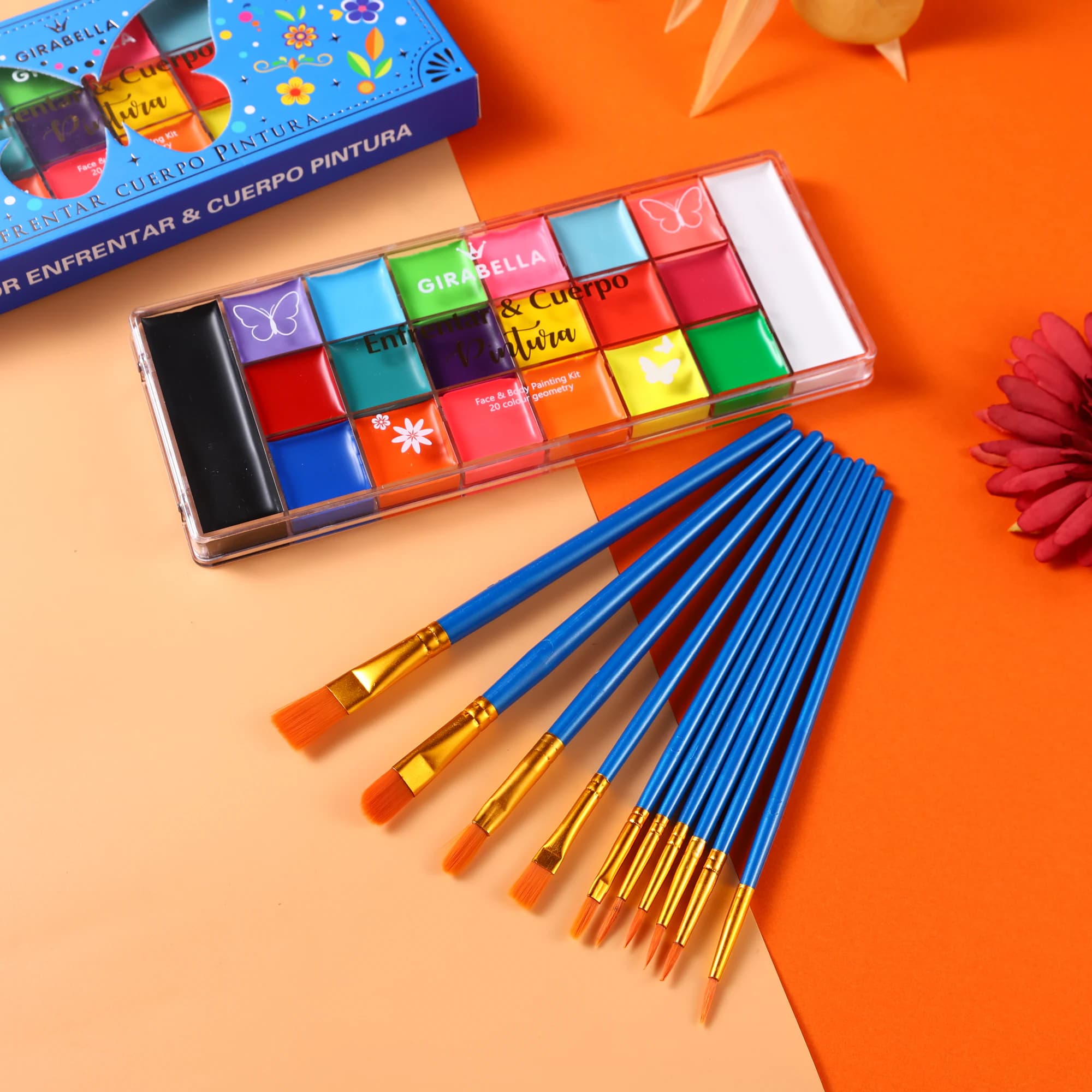 20-Color Water-Activated Palette — Blue