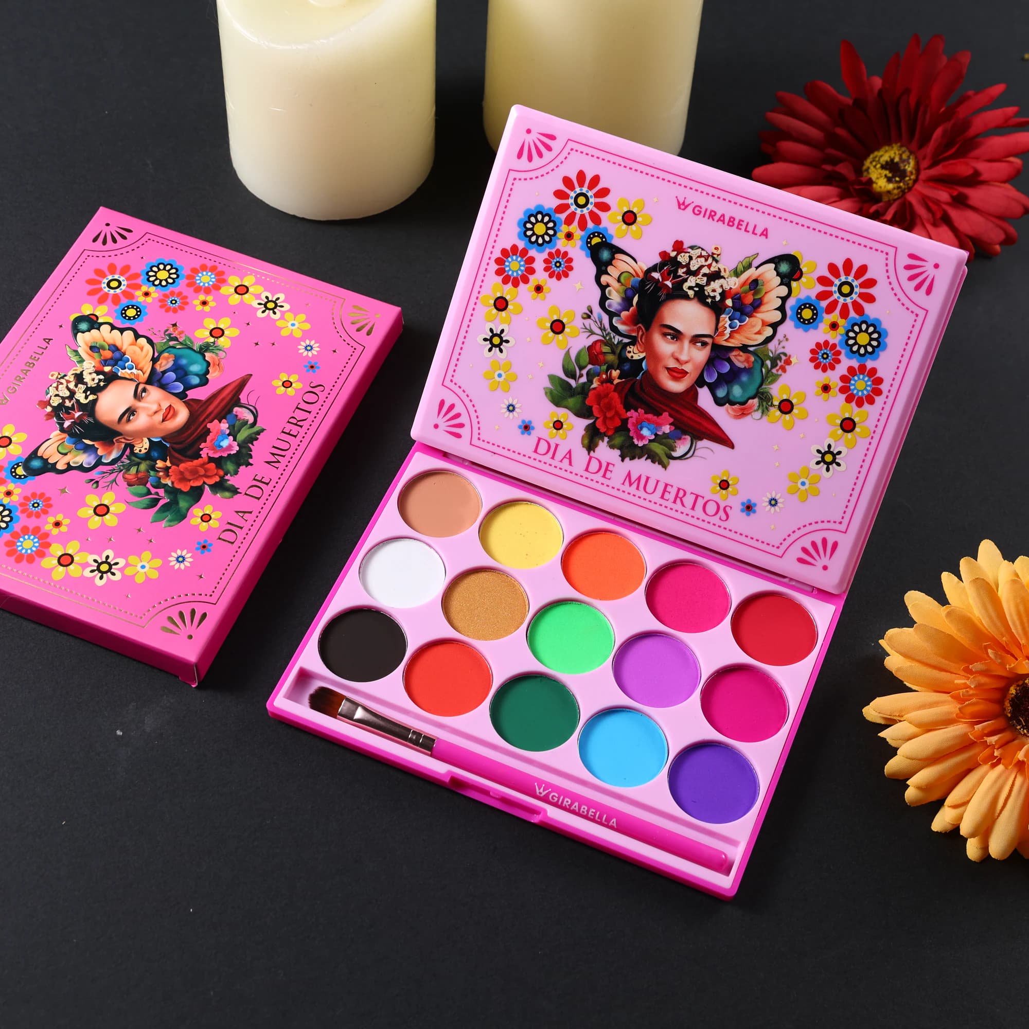 15-Color Water-Activated Palette — Magenta & Black
